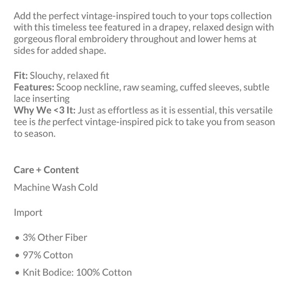 Free People Keeping It Folk Tee, XS - Picture 5 of 5